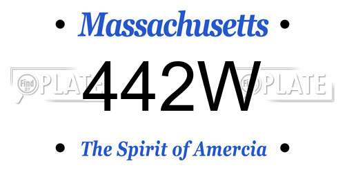 442W Massachusetts License Plate