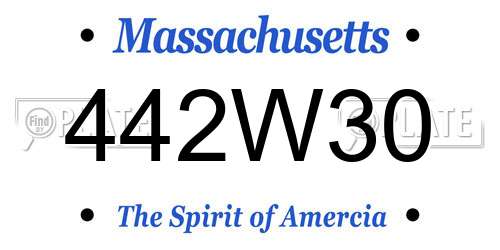 442W30 Massachusetts License Plate