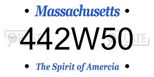 442W50 Massachusetts License Plate