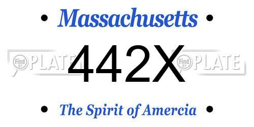 442X Massachusetts License Plate
