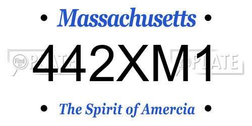 442XM1 Massachusetts License Plate