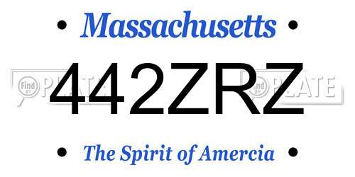 442ZRZ Massachusetts License Plate