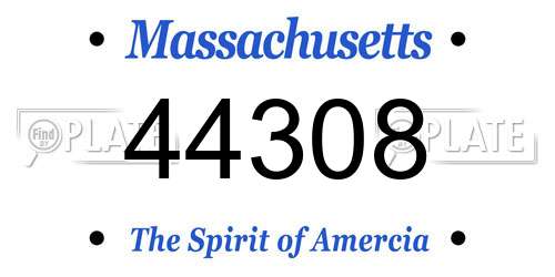 44308 Massachusetts License Plate
