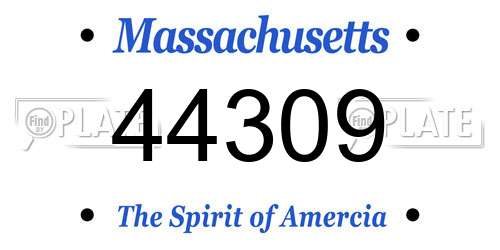 44309 Massachusetts License Plate