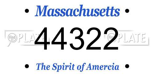 44322 Massachusetts License Plate