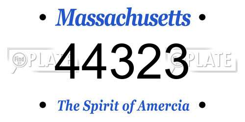 44323 Massachusetts License Plate