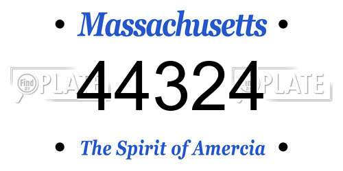 44324 Massachusetts License Plate