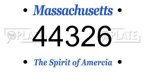 44326 Massachusetts License Plate