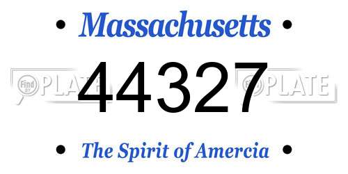44327 Massachusetts License Plate