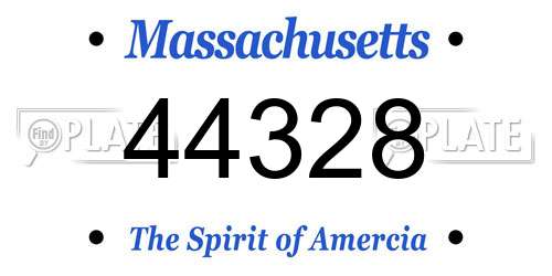 44328 Massachusetts License Plate