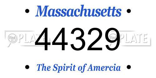 44329 Massachusetts License Plate