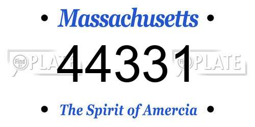 44331 Massachusetts License Plate