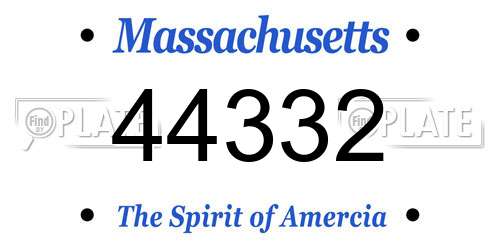 44332 Massachusetts License Plate