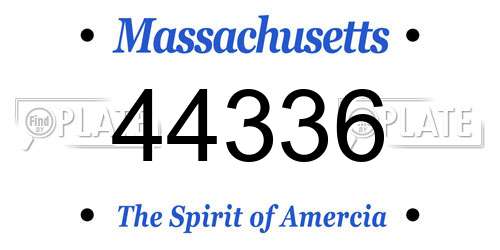 44336 Massachusetts License Plate