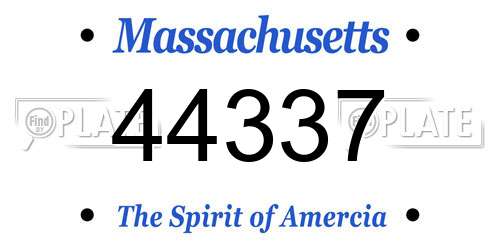 44337 Massachusetts License Plate