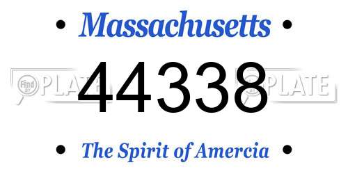 44338 Massachusetts License Plate