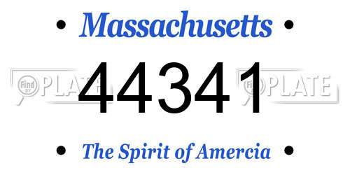 44341 Massachusetts License Plate