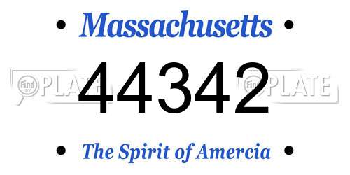 44342 Massachusetts License Plate