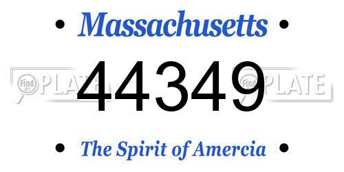 44349 Massachusetts License Plate