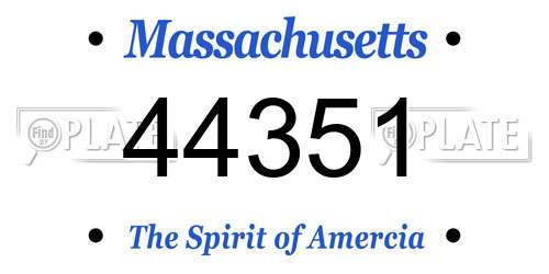 44351 Massachusetts License Plate