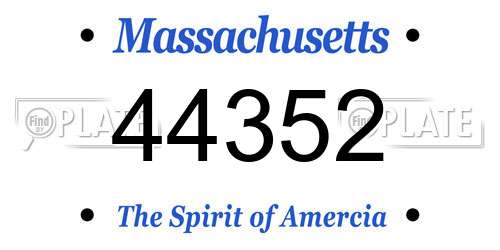 44352 Massachusetts License Plate