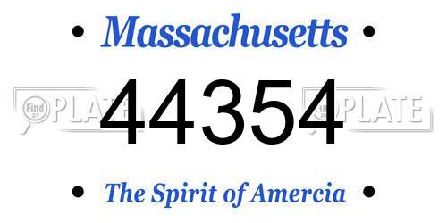 44354 Massachusetts License Plate