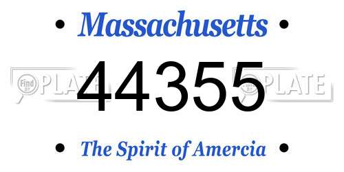44355 Massachusetts License Plate