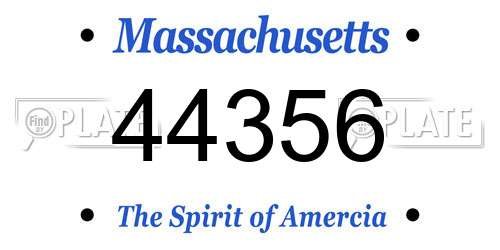 44356 Massachusetts License Plate