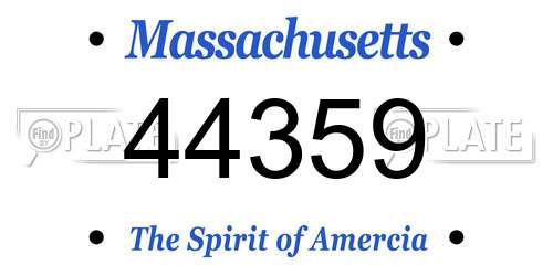 44359 Massachusetts License Plate