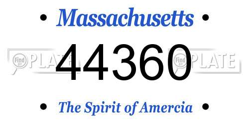 44360 Massachusetts License Plate
