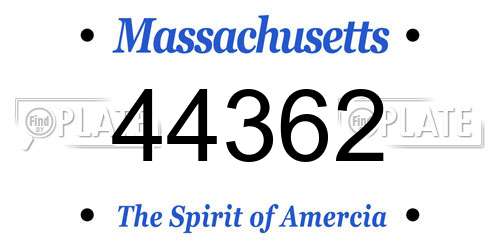 44362 Massachusetts License Plate