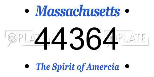 44364 Massachusetts License Plate