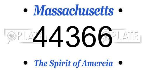 44366 Massachusetts License Plate