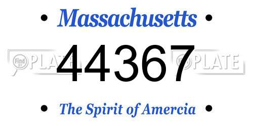 44367 Massachusetts License Plate
