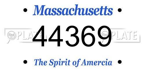 44369 Massachusetts License Plate
