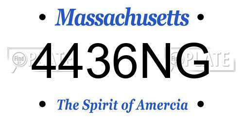 4436NG Massachusetts License Plate