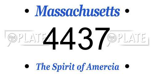 4437 Massachusetts License Plate
