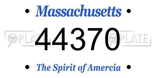 44370 Massachusetts License Plate