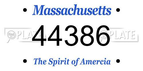 44386 Massachusetts License Plate
