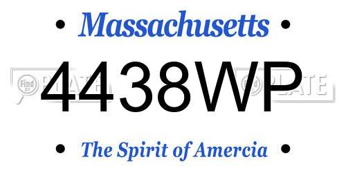 4438WP Massachusetts License Plate