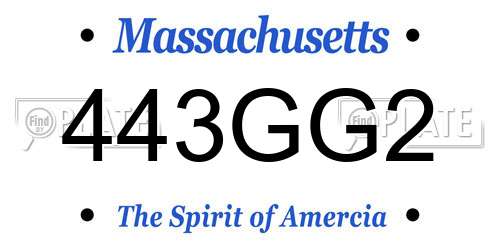 443GG2 Massachusetts License Plate