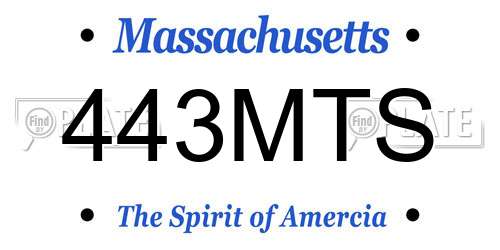 443MTS Massachusetts License Plate