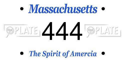 444 Massachusetts License Plate