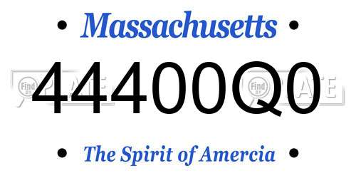 44400Q0 Massachusetts License Plate