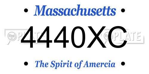 4440XC Massachusetts License Plate