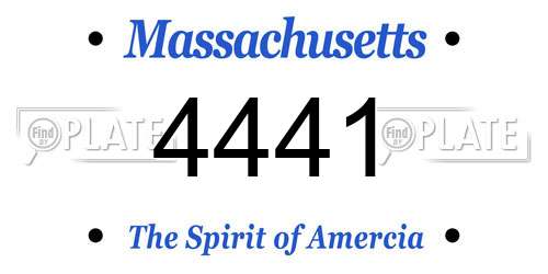 4441 Massachusetts License Plate