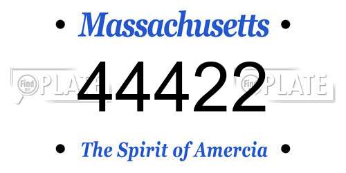 44422 Massachusetts License Plate