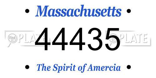 44435 Massachusetts License Plate