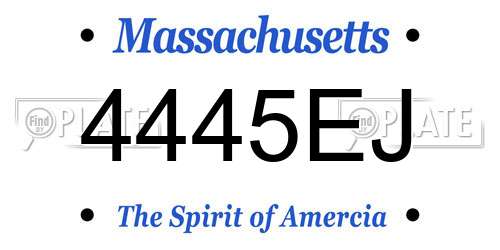4445EJ Massachusetts License Plate