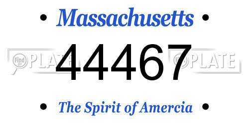 44467 Massachusetts License Plate